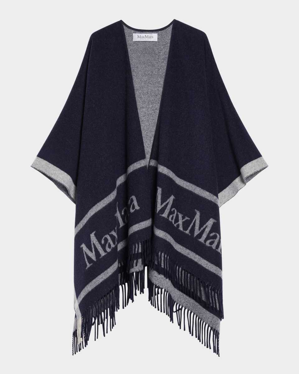 Hilde Logo-Print Fringe Poncho
